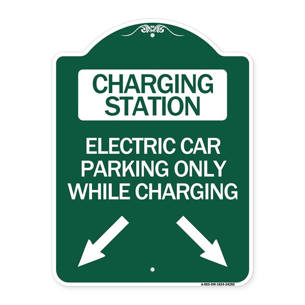 Charging Station Electric Car Parking Only While Charging with Left and Right Down Po, GW-1824-24282